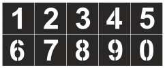 Sada - šablóny číslic "0-9" vodorovné značenie