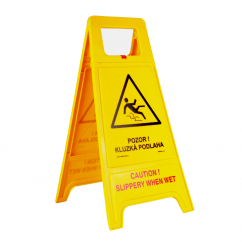 Warning sign Caution wet floor, A
