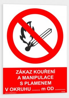 Zákaz kouření a manipulace s plamenem v okruhu
