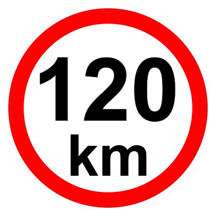 Speed limit - 120 km / h retroreflective