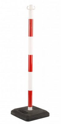 Ohraničovací mobilný stĺpik  s podstavcom DH-CP90, červenobiely
