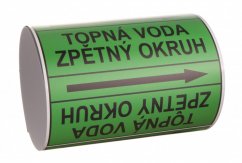 Páska na značení potrubí Signus M25 - TOPNÁ VODA ZPĚTNÝ OKRUH