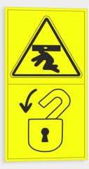Warning - Possibility of squeezing the whole body from above Secure the danger area before starting work