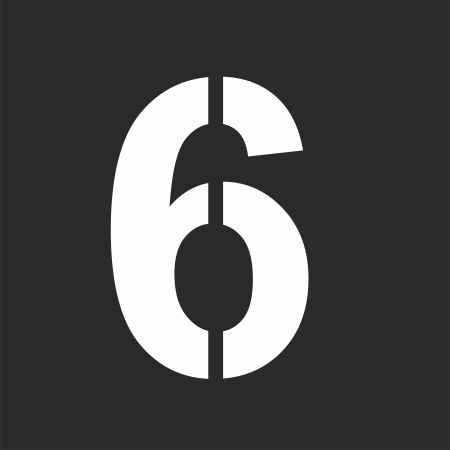 Šablona číslice "6" vodorovné značení