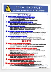 Desatero BOZP sklady a manipulace s břemeny