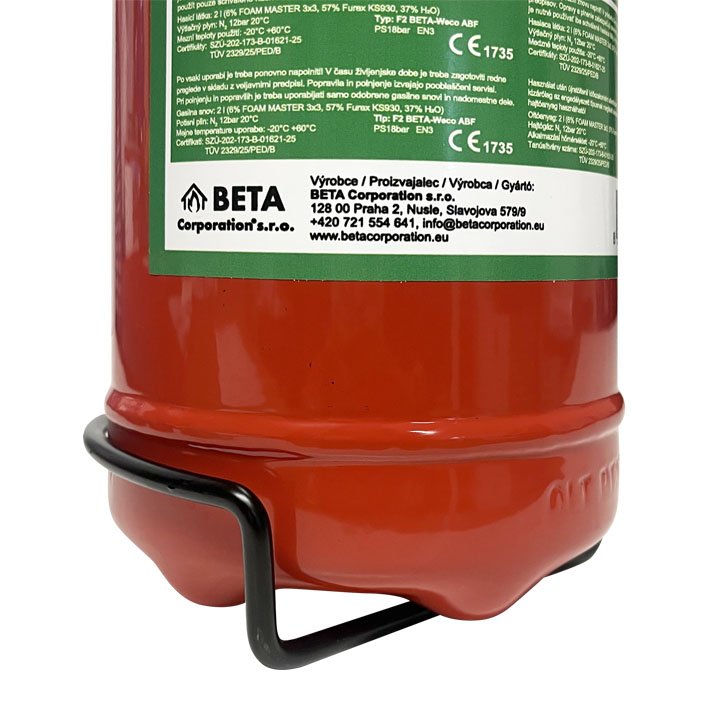 Pěnový hasicí přístroj F2 BETA Weco – 2L bez fluoru ABF, S REVIZÍ