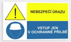 Nebezpečí úrazu Vstup jen v ochranné přilbě
