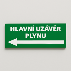 Hlavní uzávěr plynu vlevo