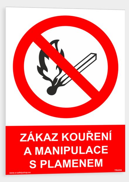 Zákaz kouření a manipulace s plamenem