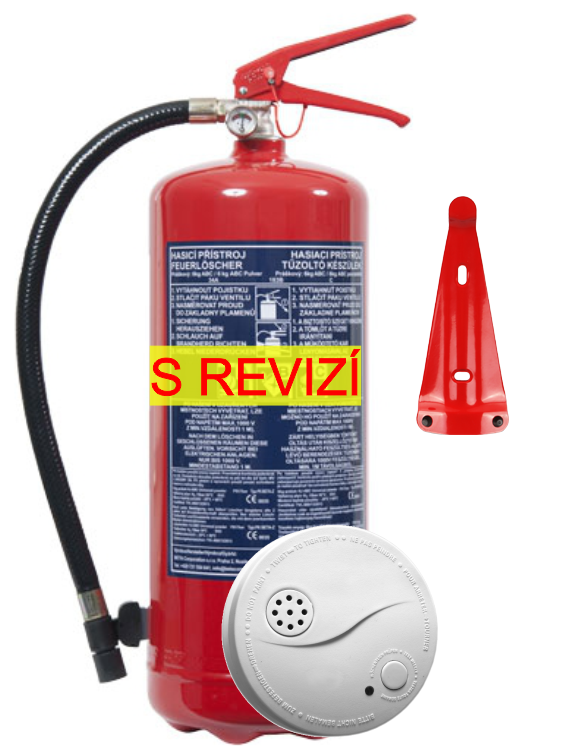Set ke kolaudaci staveb B1 - Hasicí přístroj + detektor (HP práškový 6kg)