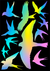 Predator silhouette - self-adhesive foil - 11 predators on a sheet 30 x 40 cm