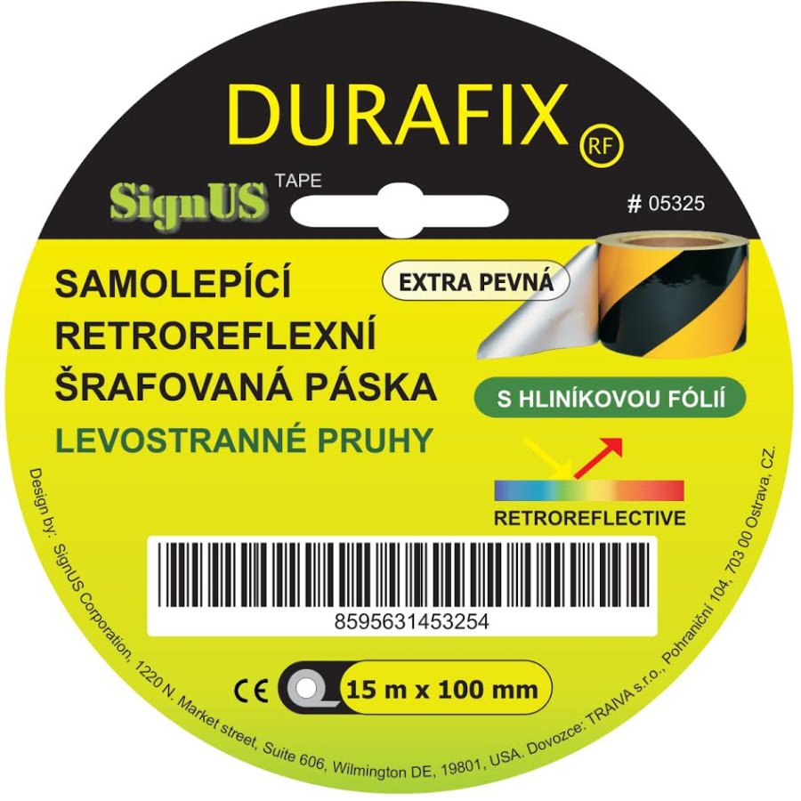 Výstražná samolepící páska reflexní - DURAFIX DY10