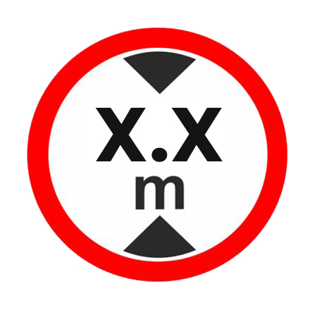 Maximální výška vozidla "vlastní text - výška vozidla"