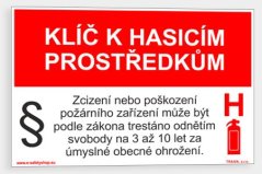 Klíč k hasicím prostředkům