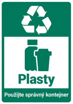 Cedulka s Vaším vlastním textem "PLAST - recyklace"
