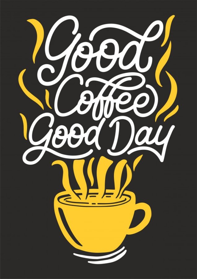 Svítící obraz - Retro Good Coffee