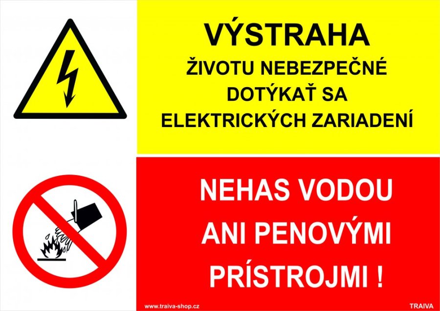 Kombinácia, Výstraha - životu nebezpečné dotýkať sa elektrických zariadení