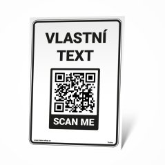 Tabulka s QR kódem a Vlastním textem Tabulka s QR kódem a Vlastním textem