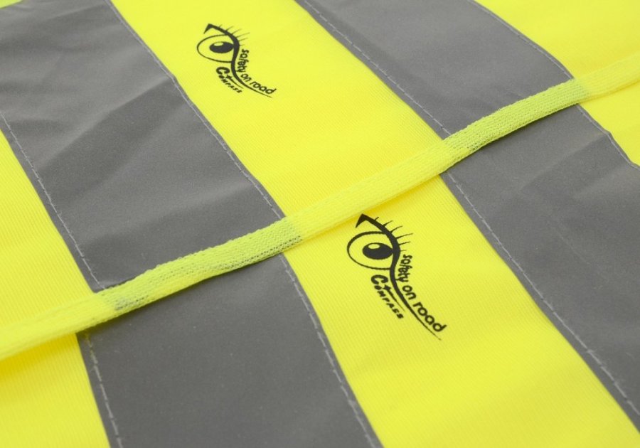 Žltý reflexný magnetický pás na auto a iné vyčnievajúce predmety do vozovky, 2 ks rozmer 22 x 27 x 1,5 cm