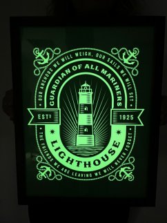 Picture glowing in the dark - RETRO LIGHTHOUSE  theme