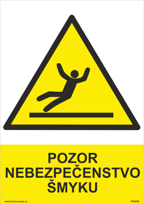 Bezpečnostná tabuľka - Pozor klzký povrch 2