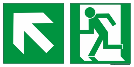 Emergency exit (top left) EN ISO 7010