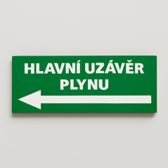 Hlavní uzávěr plynu vlevo