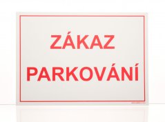 Zákaz parkování, Plast A4, 297 x 210 mm