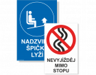 Mandatory action signs for winter resort