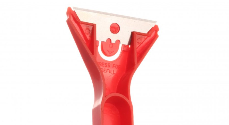 Škrabka na samolepky/fólie s krytkou, šíře 6cm