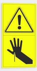 Warning - Pinch point. Keep hands clear