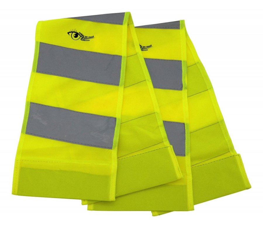 Žltý reflexný magnetický pás na auto a iné vyčnievajúce predmety do vozovky, 2 ks rozmer 22 x 27 x 1,5 cm