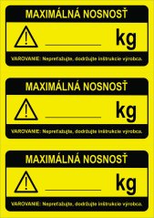 Maximálna nosnosť – univerzálna, 3 ks na hárku