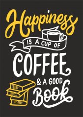 Svítící obraz - Retro Coffee and Book