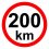 Speed limit - 200 km / h retroreflective