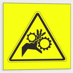 Warning - Risk of trapping fingers by gears