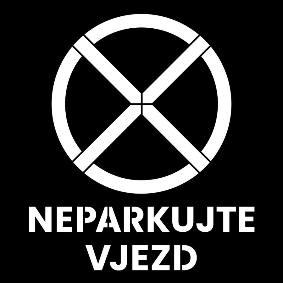 Šablona Neparkujte vjezd - vodorovné značení