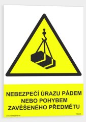 Nebezpečí úrazu pádem nebo pohybem zavěšeného předmětu