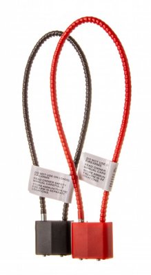 Bezpečnostní visací zámek kabelový, červený 175 mm
