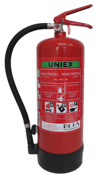 UNIEX Pěnový hasící přístroj F6 BETA WLi - 6L, S REVIZÍ, k hašení lithiových baterií