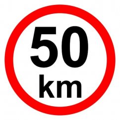Speed limit - 50 km / h retroreflective