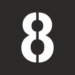 Šablona číslice "8" vodorovné značení
