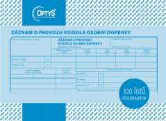 Záznam o provozu vozidla osobní dopravy Záznam o provozu vozidla osobní dopravy
