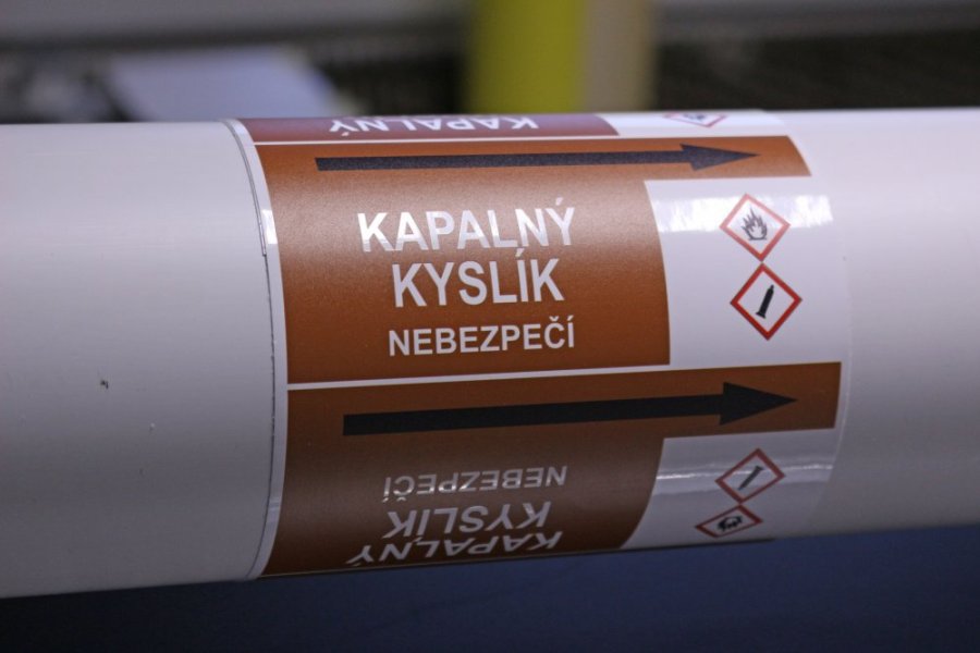 Páska na značení potrubí Signus M25 - KAPALNÝ KYSLÍK