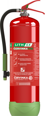Fire extinguisher for extinguishing lithium batteries AVD LITH EX9 - 9 l, WITH REVISION