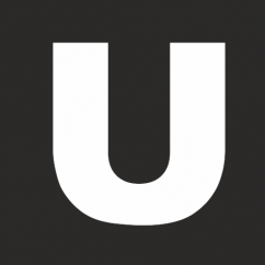 Letter "U" horizontal signage template
