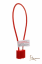 Bezpečnostný visiaci zámok káblový, červený 175 mm - 3 kľúče