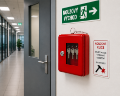 Požární skříňka na 3 klíče s rozbitným sklem