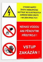 VYSOKÉ NAPĚTÍ Životu nebezpečno dotýkat se elektrických zařízení nebo drátů i na zem spadlých