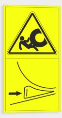 Výstraha - Zajisti stroj proti pohybu Zajisti mobilní stroj klínem proti samovolnému pojezdu